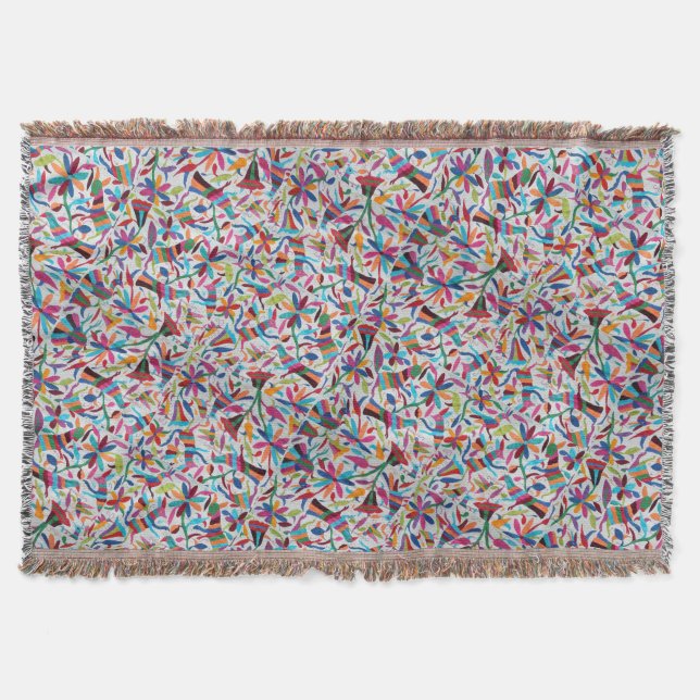 Manta Tejida Oaxaca México Boho étnico hispánico maya mexicano (Anverso)