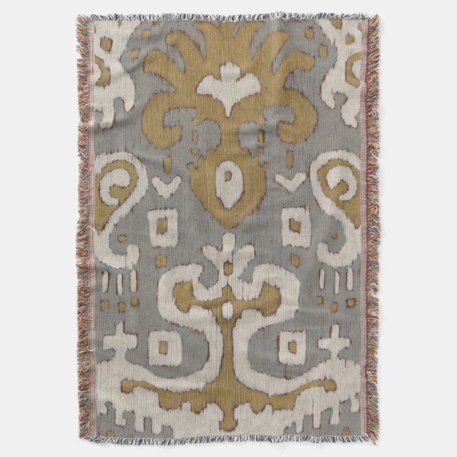 Manta Tejida Ochre Ikat I (Frente vertical)