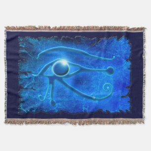 Manta Tejida Ojo azul de Horus, arte de Wadjet egipcio antiguo