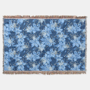 Manta Tejida Olowalu Hibiscus Hawaiian Camo Throw Blankets