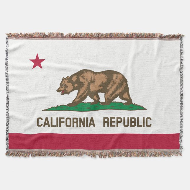 Manta Tejida Oso de Oro PixDezine/Bandera Estatal de California (Anverso)