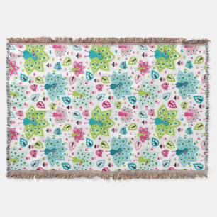 Manta Tejida pájaro y búho del pavo real