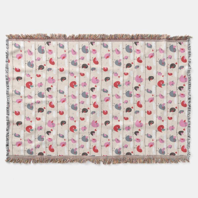 Manta Tejida Pájaros en amor (Anverso)