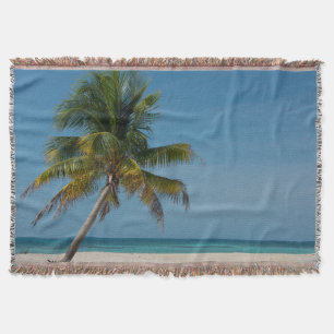 Manta Tejida Palmeras y playa de arena blanca 2