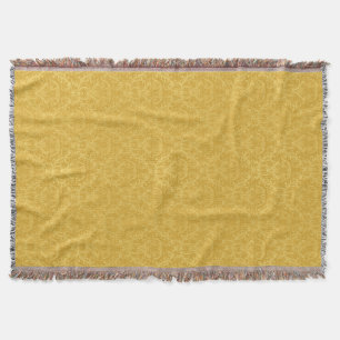 Manta Tejida Papel pintado floral de oro de lujo