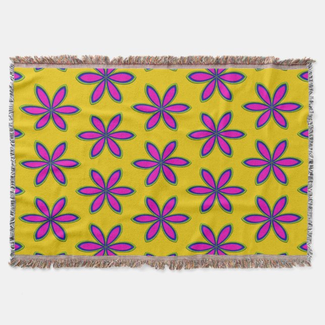 Manta Tejida Parche de Flor Morada (Anverso)