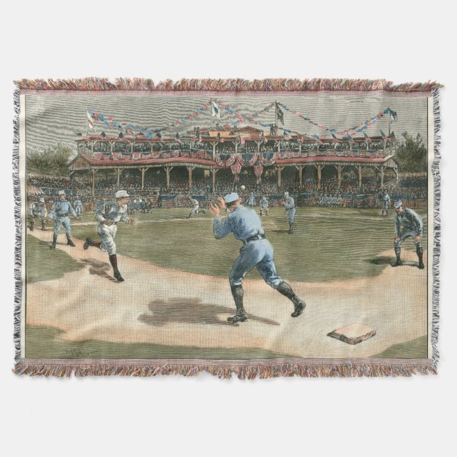 Manta Tejida Partido de Béisbol de la Liga Nacional 1886 (Anverso)