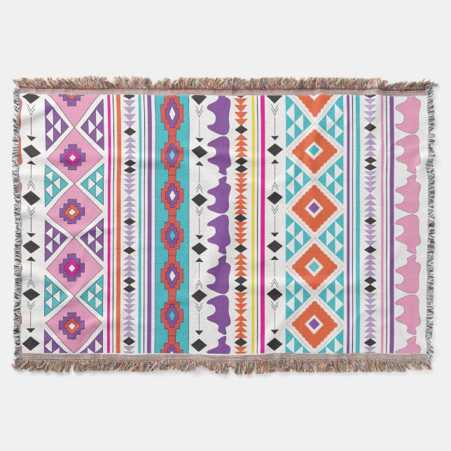 Manta Tejida "Patrón azteca sudoccidental" (Anverso)