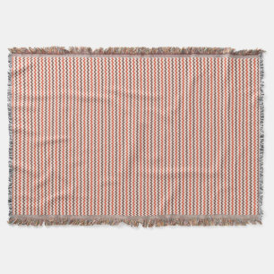 Manta Tejida Patrón Chevron rojo cálido marrón rosa pastel