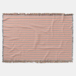 Manta Tejida Patrón Chevron rojo cálido marrón rosa pastel