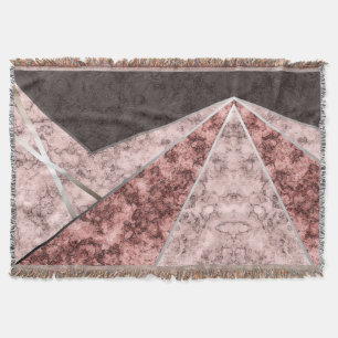Manta Tejida Patrón combinado gris rosado .