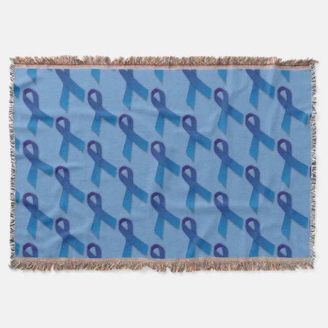 Manta Tejida Patrón de cintas azules (Anverso)