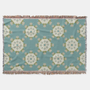 Manta Tejida Patrón de Damasco con elementos abstractos
