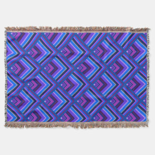 Manta Tejida Patrón de escala de rayas azules y violetas