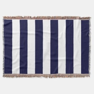 Manta Tejida Patrón de franjas azules de la marina