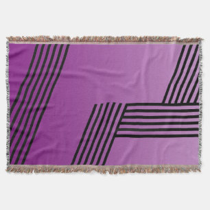 Manta Tejida Patrón de franjas divertidas - geo negro + tu tras