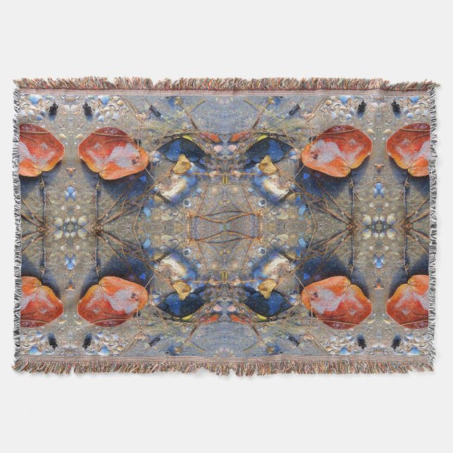 Manta Tejida Patrón de hojas y conchas marinas, II (Anverso)