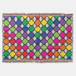 Manta Tejida Patrón de impresión de cuatrefoil psicodélico dive