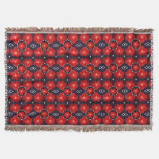 Manta Tejida Patrón de Petunia Rojo
