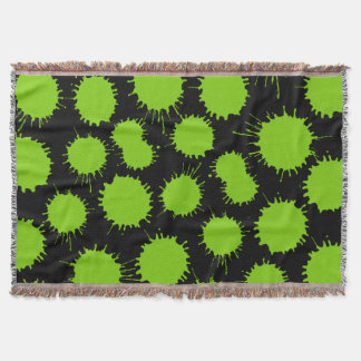 Manta Tejida Patrón de ranura - Verde marciano sobre negro