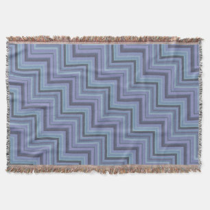 Manta Tejida Patrón de rayas azules grises