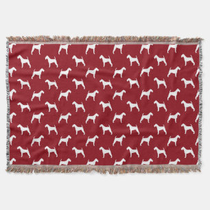 Manta Tejida Patrón de siluetas de perro Terrier Irlandés Rojo