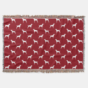 Manta Tejida Patrón de siluetas de perro Vizsla rojo y blanco