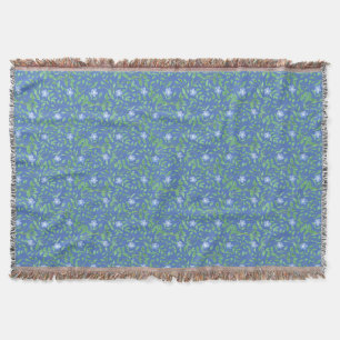 Manta Tejida Patrón Floral Azul Verdoso estilo Campestre Periwi