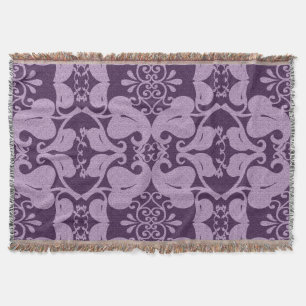 Manta Tejida Patrón Floral Purple And Lavender