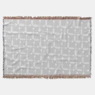 Manta Tejida Patrón gris y blanco