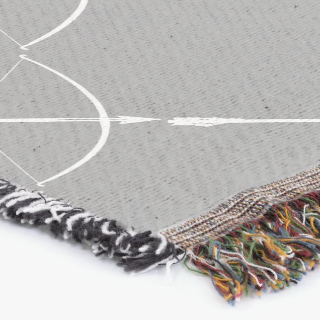 Manta Tejida Patrón gris y blanco (Esquina)