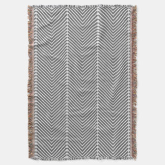 Manta Tejida Patrón moderno gris y blanco
