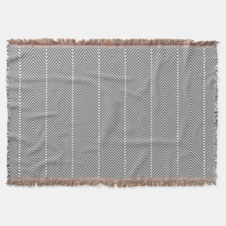 Manta Tejida Patrón moderno gris y blanco