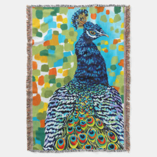 Manta Tejida Pavo real Plumed II