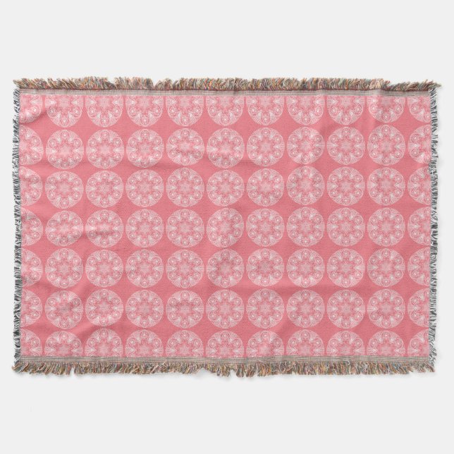 Manta Tejida Peach Mandala (Anverso)