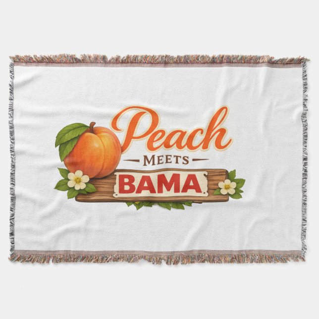 Manta tejida Peach Meets Bama | Southern Lo (Anverso)