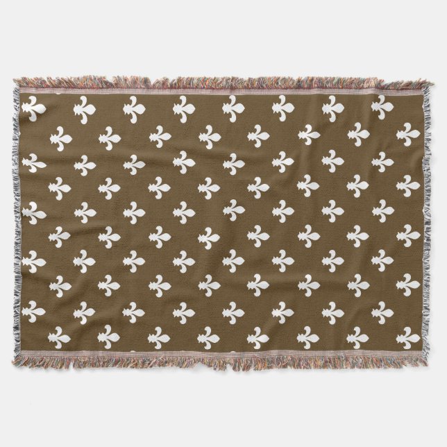 Manta Tejida Pecan Neutral Fleur de Lys (Anverso)