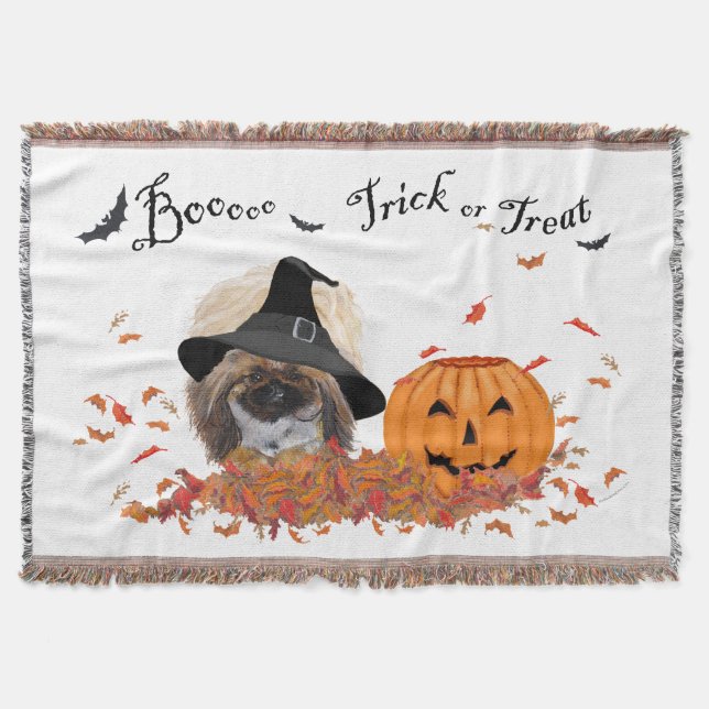 Manta Tejida Pekingese Throw Blanket (Anverso)