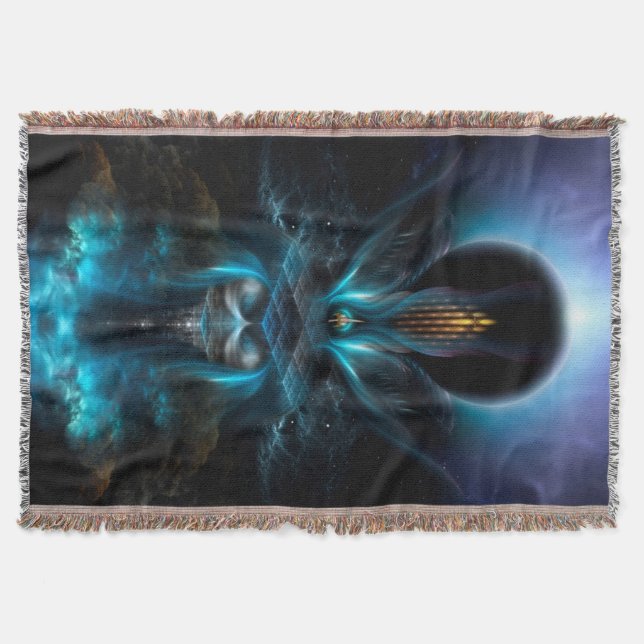 Manta Tejida Penapia Fractal Art Throw Blanket (Anverso)