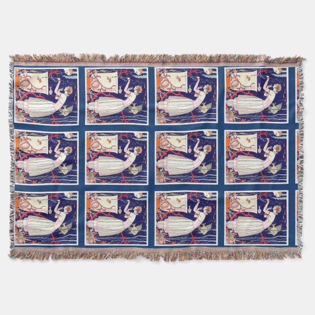 MANTA TEJIDA PEQUEÑO PESCADO IMPRESIONANTE, MODA DE BELLEZA ART (Anverso)