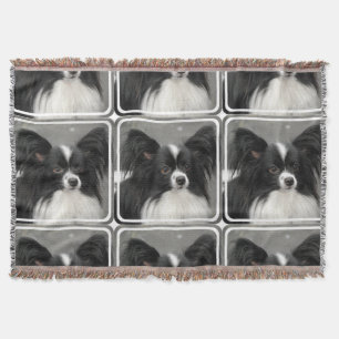 Manta Tejida Perro de Papillon