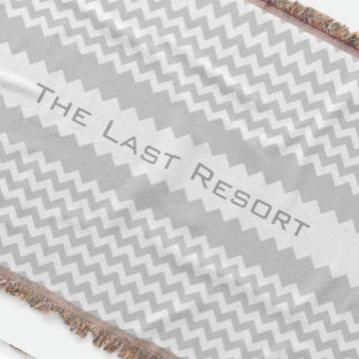 Manta Tejida Personaliza tu Beach House Nombre Gray Zig Zag