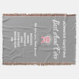 Manta Tejida Personalizable Mejor Tía Cinta Rosa Nunca