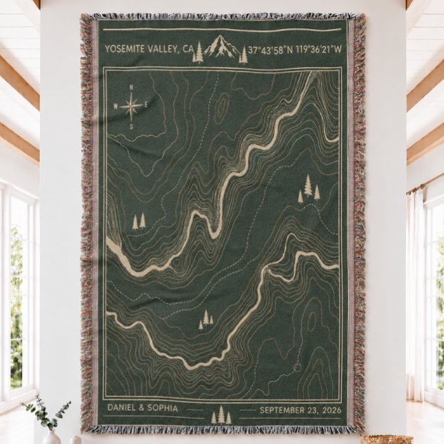 Manta tejida personalizada con mapa topográfico (Subido por el creador)