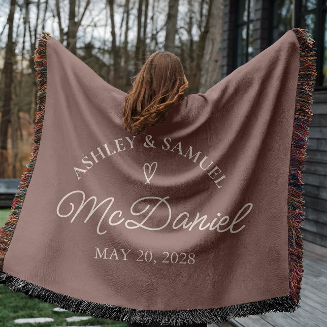 Manta tejida personalizada para aniversario, regal (Custom Wedding Anniversary Blanket for Newlyweds, Couple’s Woven Blanket Romantic Gift for Bride)
