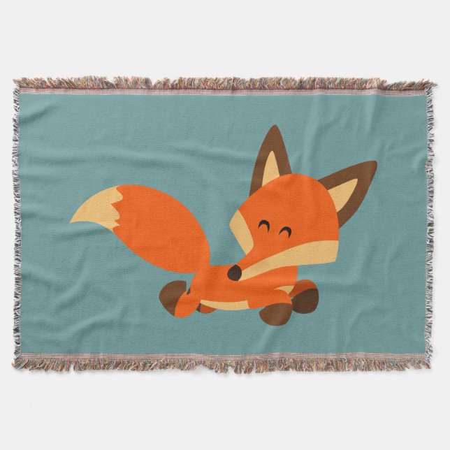 Manta Tejida Personalizado de la Flota Cuta Fox Throw Blanket (Anverso)