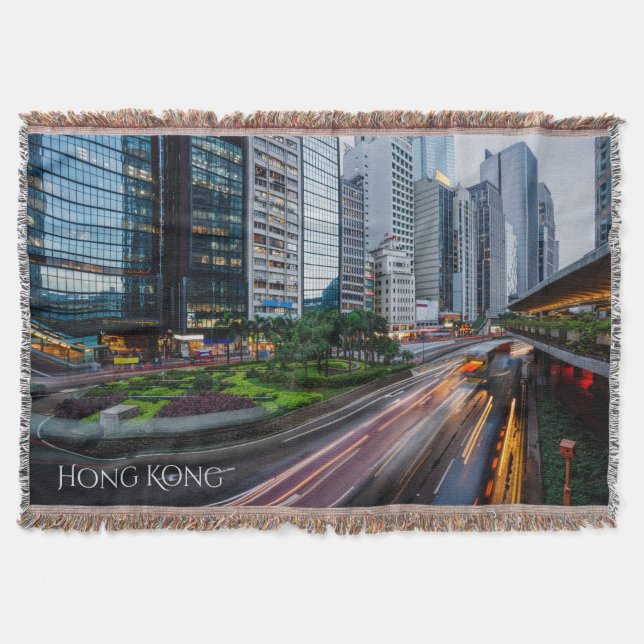 Manta Tejida Personalizado de tránsito de Hong Kong arroja mant (Anverso)