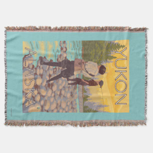 Manta Tejida Pesca con mosca de las mujeres - el Yukón, Alaska