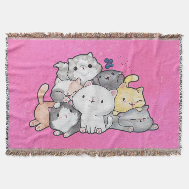 Manta Tejida Pila de gatitos (Anverso)