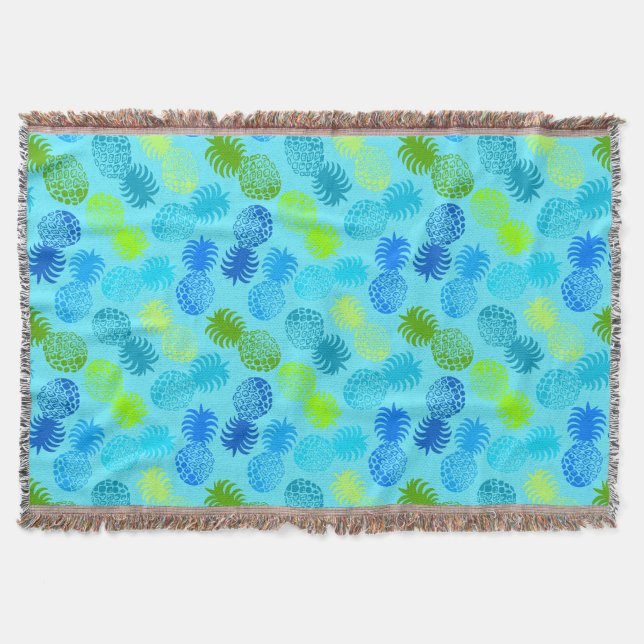 Manta Tejida Piña tropical mona hawaiana (Anverso)